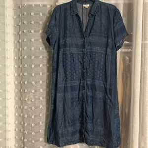 J. Jill Tencel® Indigo Print Shirtdress size XL